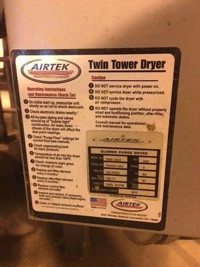 Refurbished Airtek regenerative desiccant compressed Air dryer heated blower purge 2200 CFM