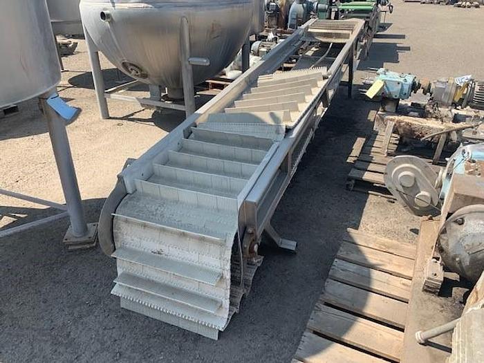 Used 16' Long x 24" Cleated Conveyor