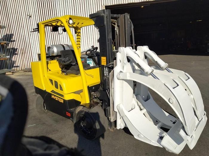 Used 12,000 HYSTER S120FTPRS ROLL CLAMP TRUCK WITH CASCADES 60&quo...