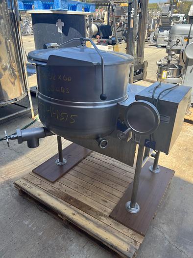 Used Kettle, 40 Gallon, S/st, Jkt, Gas-Fired, Cleveland, Mdl KGL-40-T #C744515