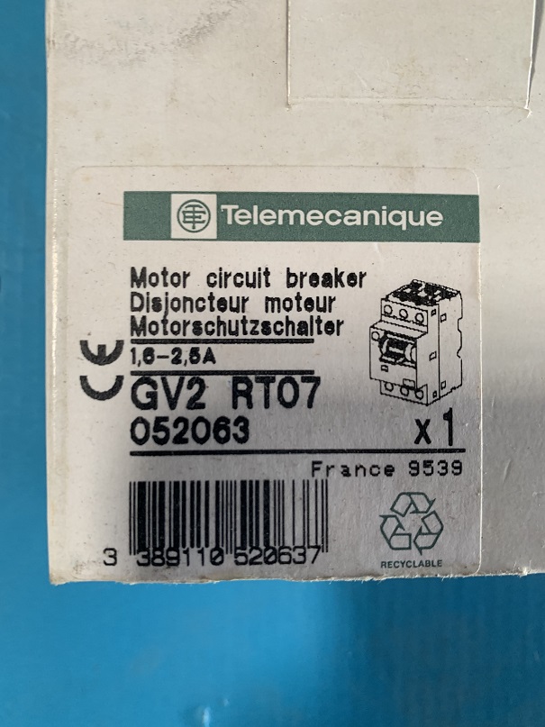 Used Telemecanique Motor Circuit Breaker GV2-RT07