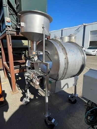 Used 36" x 36" Diameter Seasoning Drum Mixer with Eriez Dry Ingredient Feeder