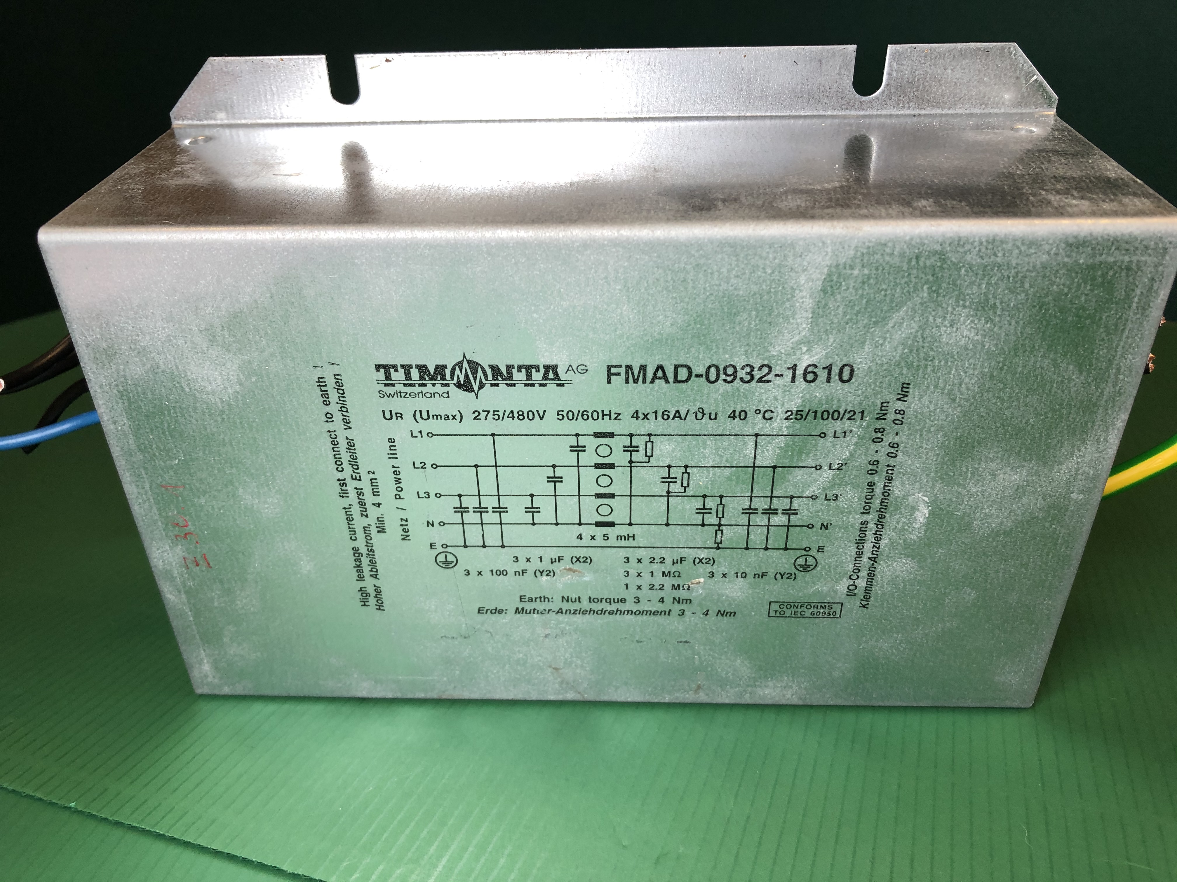 Used Timonta  FMAD-0932-1610 Powerline Filter