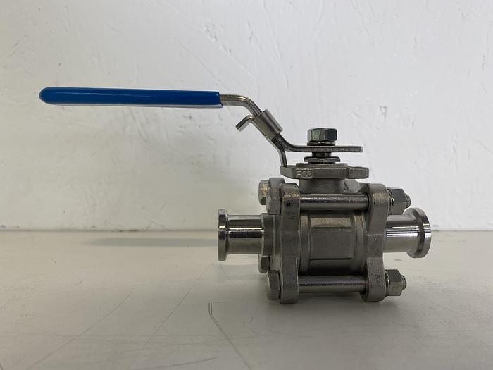 Used VNE  316 Stainless Steel Ball Valve 1000 PSI WOG w/ 3/4" Sanitary Fittings