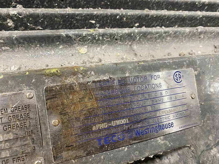 Used 450 HP TECO WESTINGHOUSE 1187 RPM MOTOR