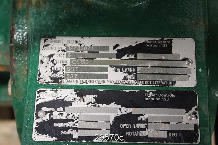 Used Fisher V150 6" V-Ball Control Valve #29570