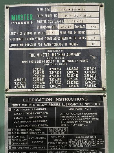 Used 1979 Minster P2-100-48