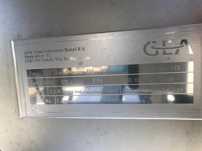 Used 2013 GEA Crumb Master Model 600