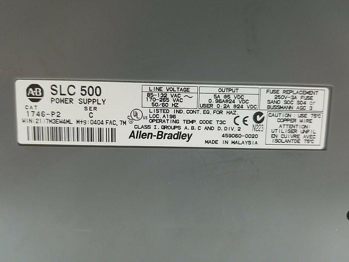 Used Allen Bradley 1746-P2 Ser C, 1746-A7 SER B, 1746-IB16 SER C