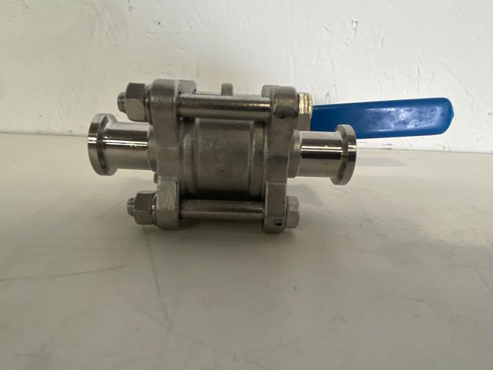 Used VNE  316 Stainless Steel Ball Valve 1000 PSI WOG w/ 3/4" Sanitary Fittings