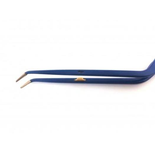 PINCE BIPOLAIRE BAIONETTE 195 MM MORS 1 MM COURBE