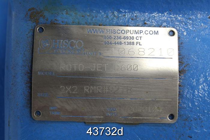 Used Rotojet Pump D600 2x2 High Pressure Pump #43732