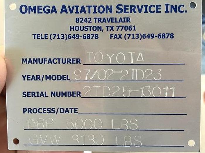 Used Toyota Tow Tractor TD-25 power steering.