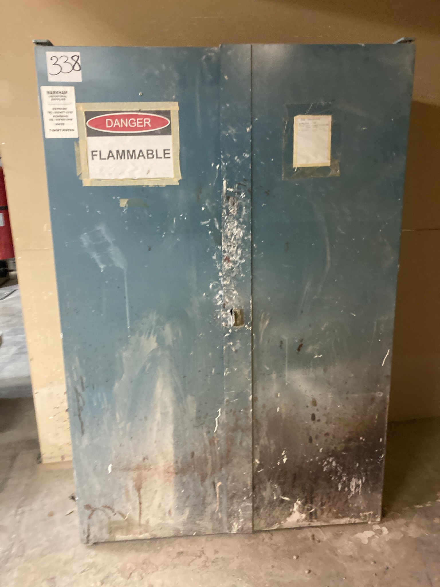 Used Blue Flammable Liquid Cabinet