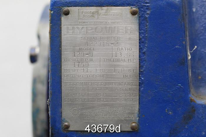 Used Hypower 120-U Gear Drive, 13.66:1 Ratio #43679