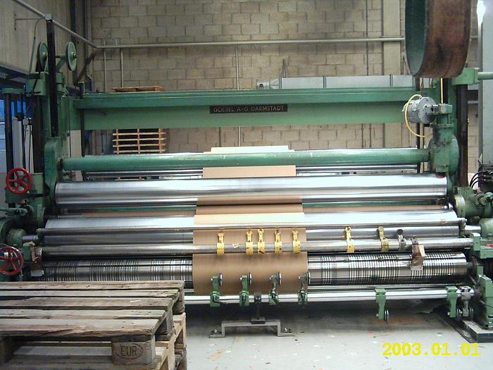 Used 142" (3.60M) GOEBEL TYPE U7 2-DRUM SLITTER REWINDER 60" UNW/41" REW (1500MM/1050MM)