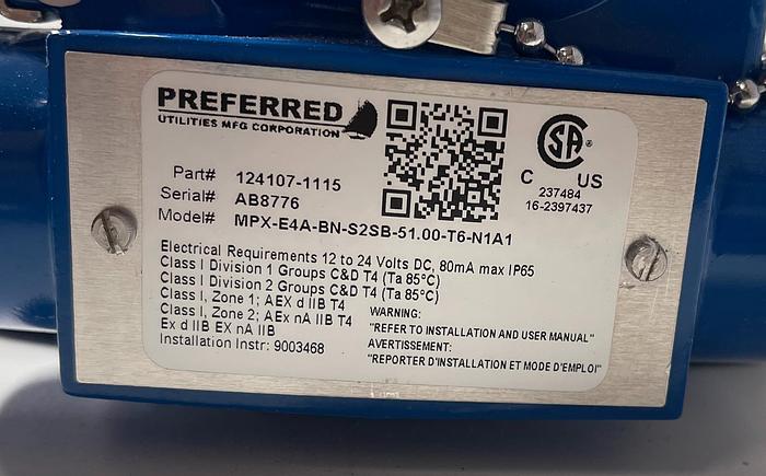 MFG Corporation MPX/E Level and Temperature Transmitter 45PSI
