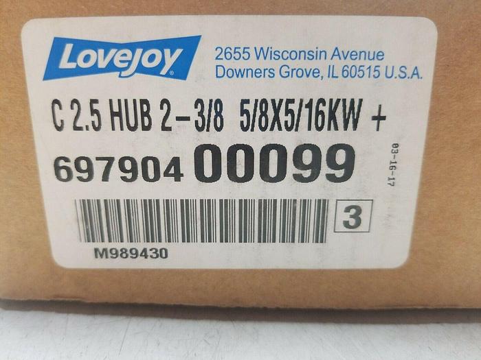 Lovejoy 697904-00099 Gear Coupling Hub C 2.5 HUB 2-3/8 5/8X5/16KW