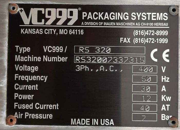 Used 2005 VC999 ROLLSTOCK THERMOFORMER RS320