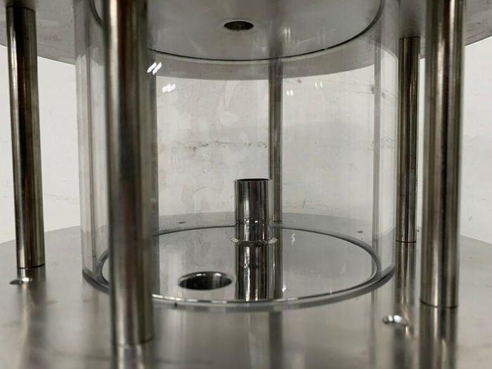 Used Glass Chromatography Column 2.3 Liter Sample Tank w/ 1" & 3/4" Sanitary Fittings