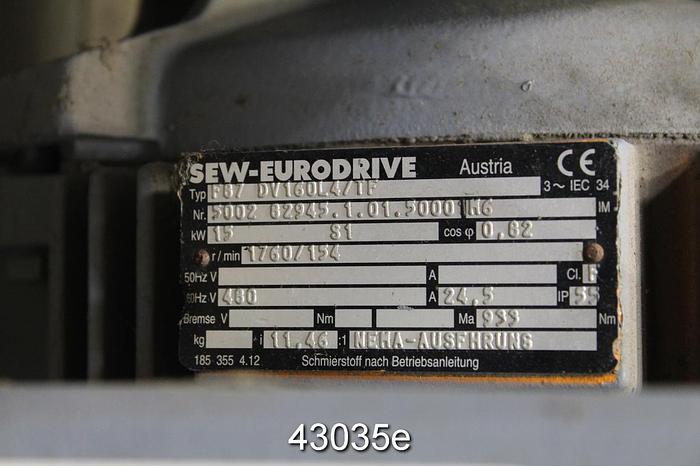 Unused Sew Eurodrive 20 Hp A/C Motor With Gear Drive #43035