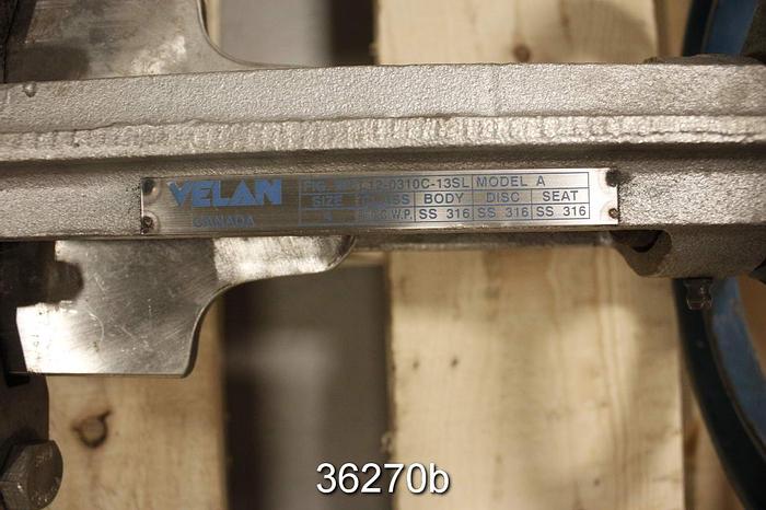 Used Velan 4" Hand Operated Knife Gate Valve #36270