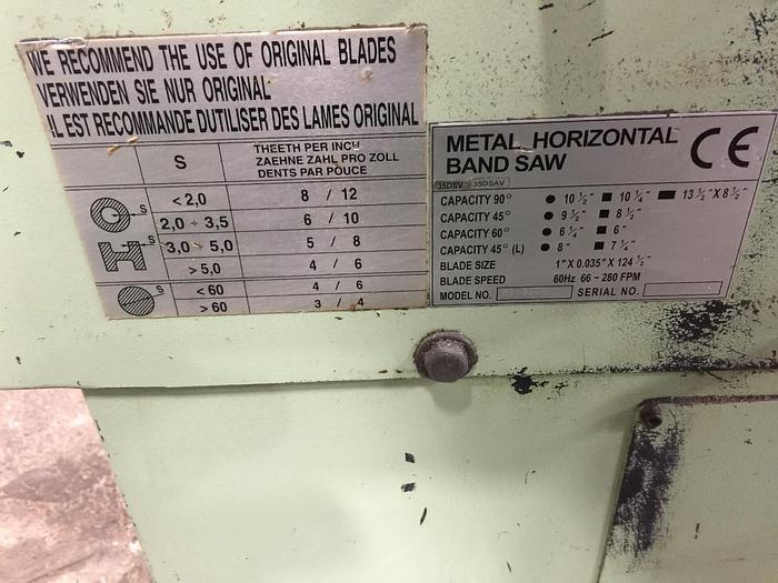 Used 10-1/2" X 10-1/2", BAILEIGH, HORIZONTAL DUAL MITER BANDSAW