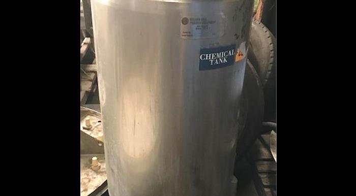 Used 60 Gallon Stainless Steel Chemical Tank Manufactured by Golden Seal Process Equipment