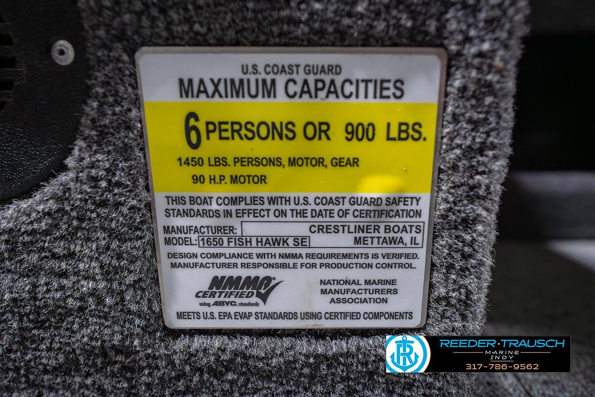 Used 2022 Crestliner 1650 Fish Hawk SE