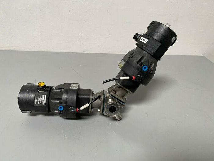 Used 2 ITT Sherotec Stainless Steel Diaphragm Valves w/ Position Monitor