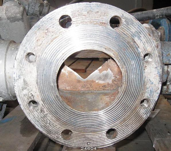 Used Dezurik  Dezurik Precision Electric Basis Weight Valve, 4 ", 316 Stainless Steel Body, 316 Stainless Steel Plug, 316 Stainless Steel Seat, V-Plug. #24604