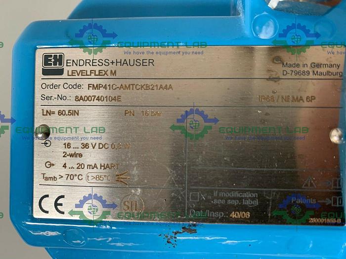 Used Endress+Hauser LevelFlex M IP68 FMP41C-AMTCKB21A4A Digital Temp Transmitter