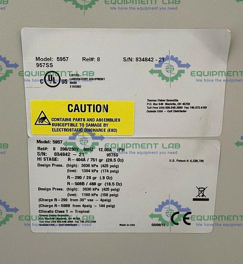 Used Thermo Scientific 900 Series 5957 -86C Ultra-Low Freezer 23 Cu Ft