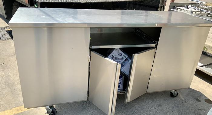 Used Stainless Steel Table with Cabinets 72"x22"