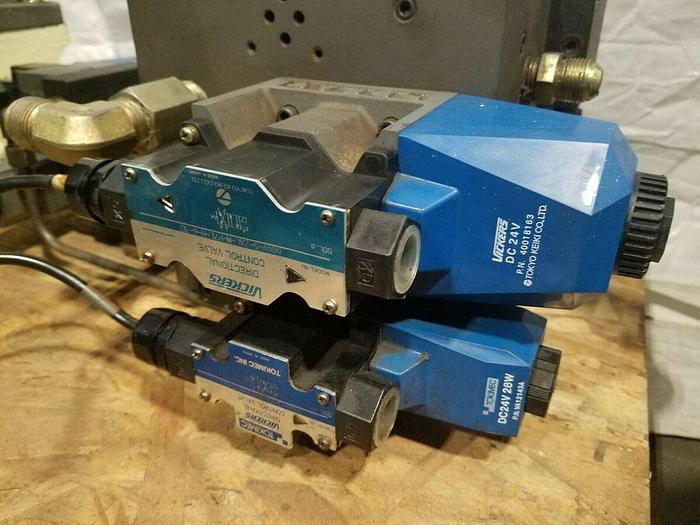 Used Hydraulic Block with Vickers Directional Control Valves