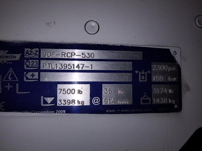 Used 72" CASCADE PAPER ROLL CLAMP MODEL 90F-RCP-530 MFG. 2013