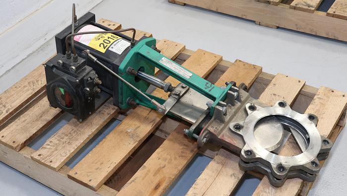 Unused Rovalve S20-B 6" V-port Air Operated Knife Gate Valve #44346