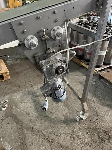 Used 91" Long x 13.5" Wide Flat Belt Incline Conveyor