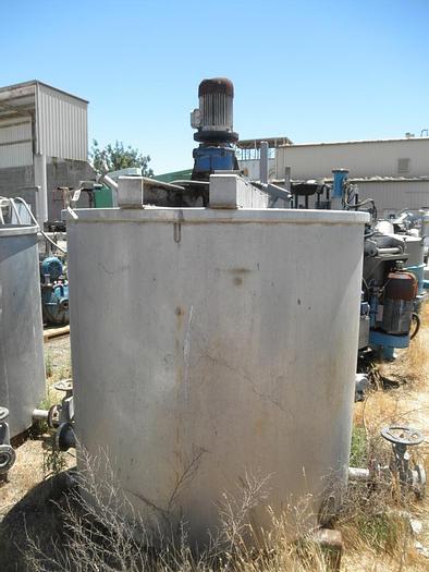 Used Tank, 750 Gallon, S/st, Agit, 3 HP, (4) #C735196