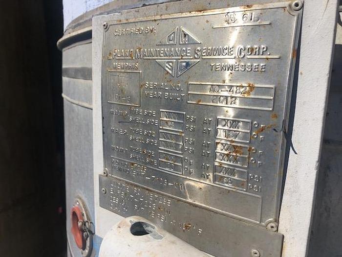 Used Used Plant Maintenance Service Corp Tank approximately 1,100 gallon 316L stainless steel vertical mix tank