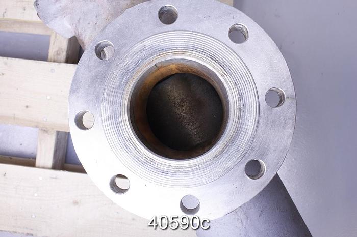 Used Fisher Direct Steam Injection Heater Valve, 4x4x4", Stainless Steel Body #40590