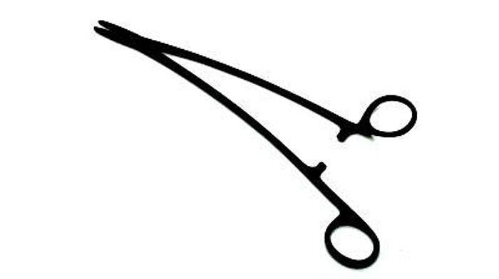 Used Holder Needle Tungsten Carbide Turner Warwick Straight Jaw Black Finish AESCULAP EH-044-05-E