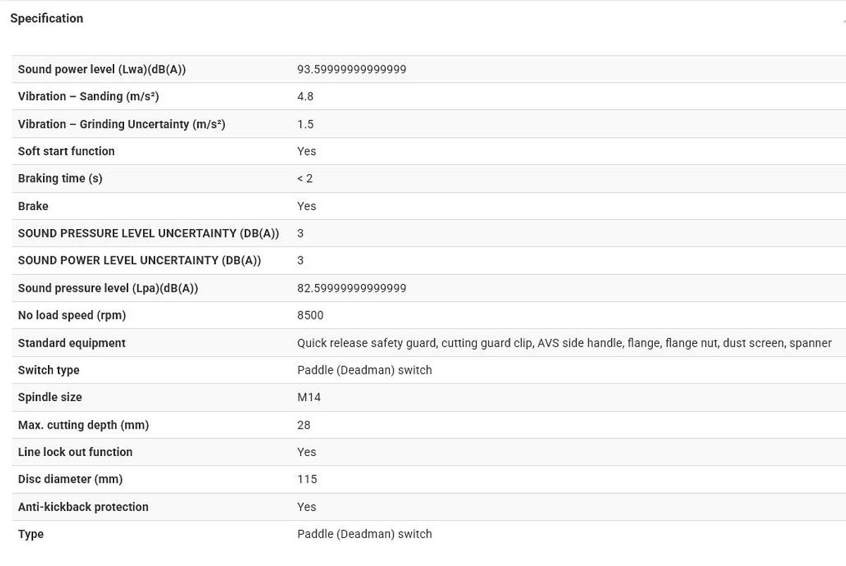 Used 115MM ANGLE GRINDER