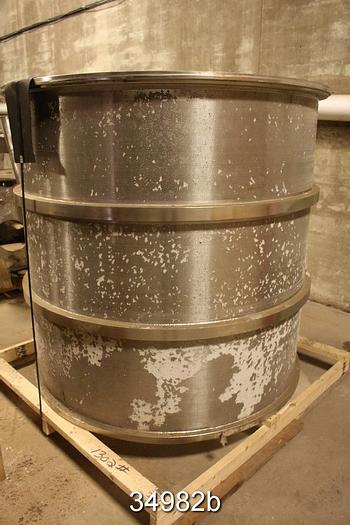 Used Black Clawson 60NP60 Low Pulse Pressure Screen Basket, .062" Holes #34982