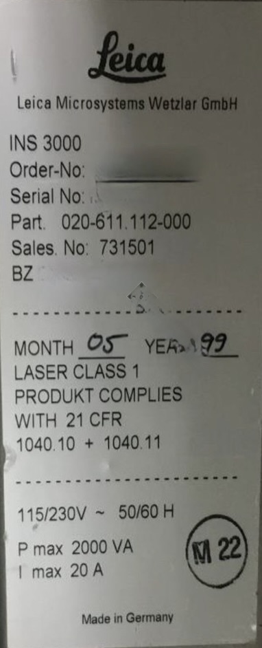 Used 1999 Leica IN3000