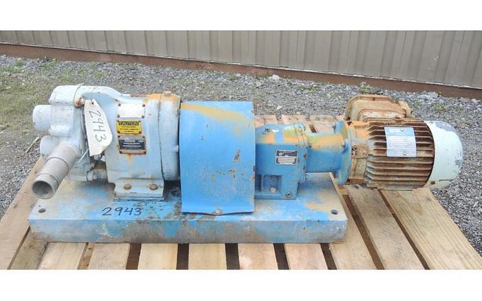 USED WAUKESHA ROTARY LOBE PUMP, MODEL 25, STAINLESS STEEL