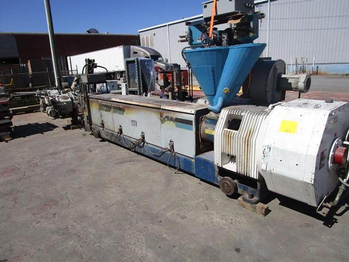Used 6" 30:1 L/D GEC contra cool extruder with hydraulic screen changer, 500HP DC stock # 4807-002