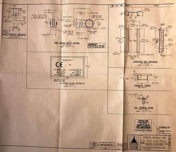 Used Process tank with 100 liter volume