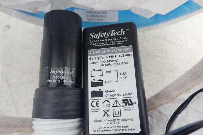 Used SafetyTech M-60176-WHT FlexAir Blower w/ Filters, Belt, Charger, Tube, Hood