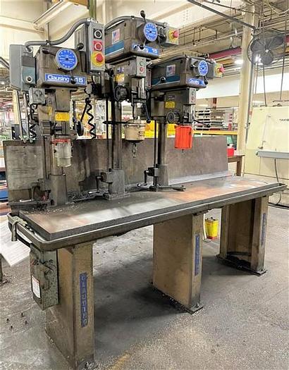 Used 15" CLAUSING THREE-SPINDLE MULTIPLE SPINDLE DRILL